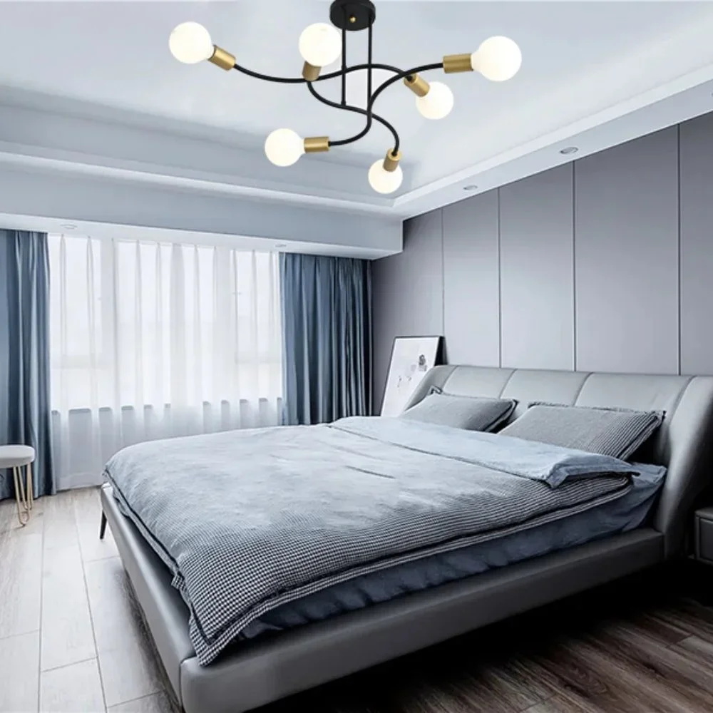 YORN KUNG Sputnik Chandelier Light Fixture ❇ 6-Light ❇ NEW IN BOX!! - Picture 2 of 12